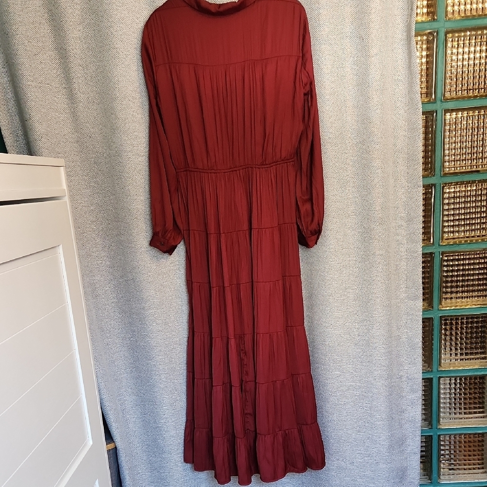 Anthropologie Wine Red Maxi Dress - Picture 4 of 4